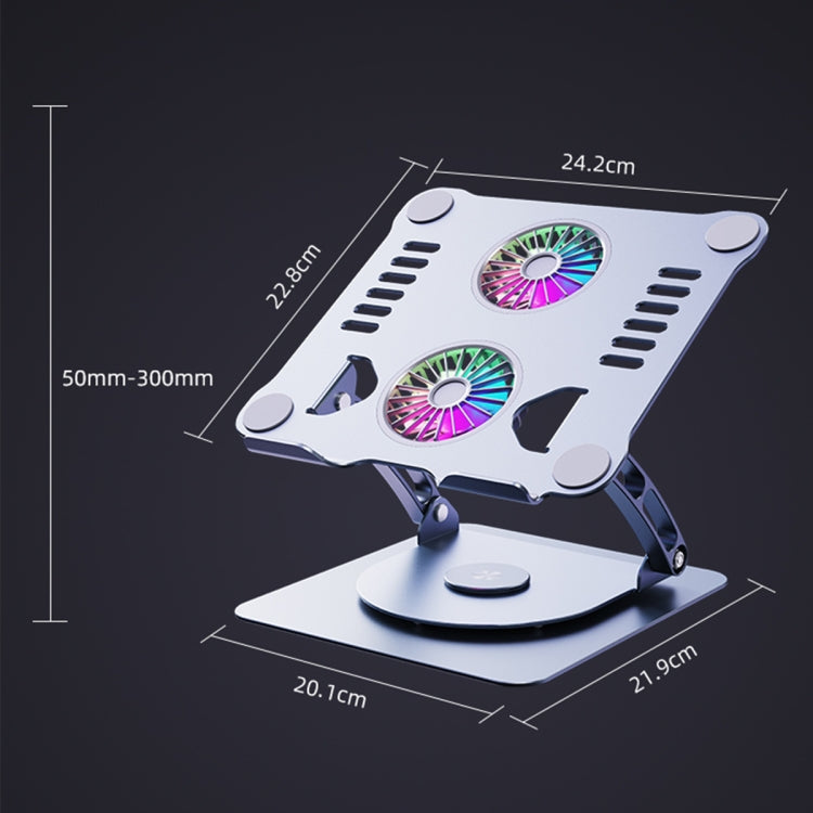 R- JUST HZ13-1 Rotating Foldable Multi-Angle Aluminum Alloy Laptop Fan Bracket (Silver)