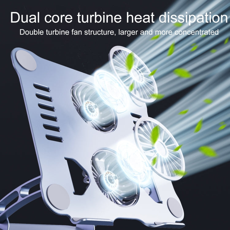 R- JUST HZ13-1 Rotating Foldable Multi-Angle Aluminum Alloy Laptop Fan Bracket (Silver) - free shipping - PMC TechLife - Order now!