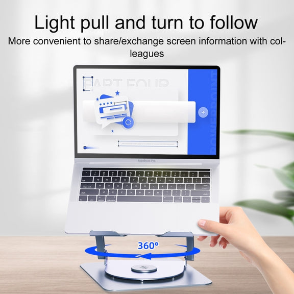 R- JUST HZ22-1 Rotating Dual-purpose Desktop Fan Aluminum Alloy Laptop Stand (Silver)