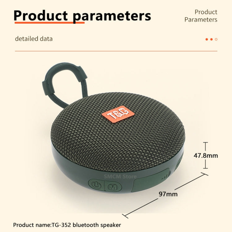 T&G TG352 Outdoor Portable Riding Wireless Bluetooth Speaker TWS Stereo Subwoofer, Support Handsfree Call / FM / TF(Army Green) - Mini Speaker by T&G | Online Shopping South Africa | PMC TechLife | Buy Now Pay Later Mobicred