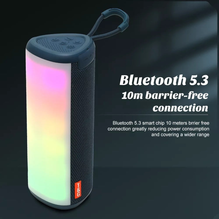 T&G TG357 Portable Wireless Bluetooth Speaker Outdoor Subwoofer with RGB Colorful Light & TWS(Grey) - Desktop Speaker by T&G | Online Shopping South Africa | PMC TechLife | Buy Now Pay Later Mobicred