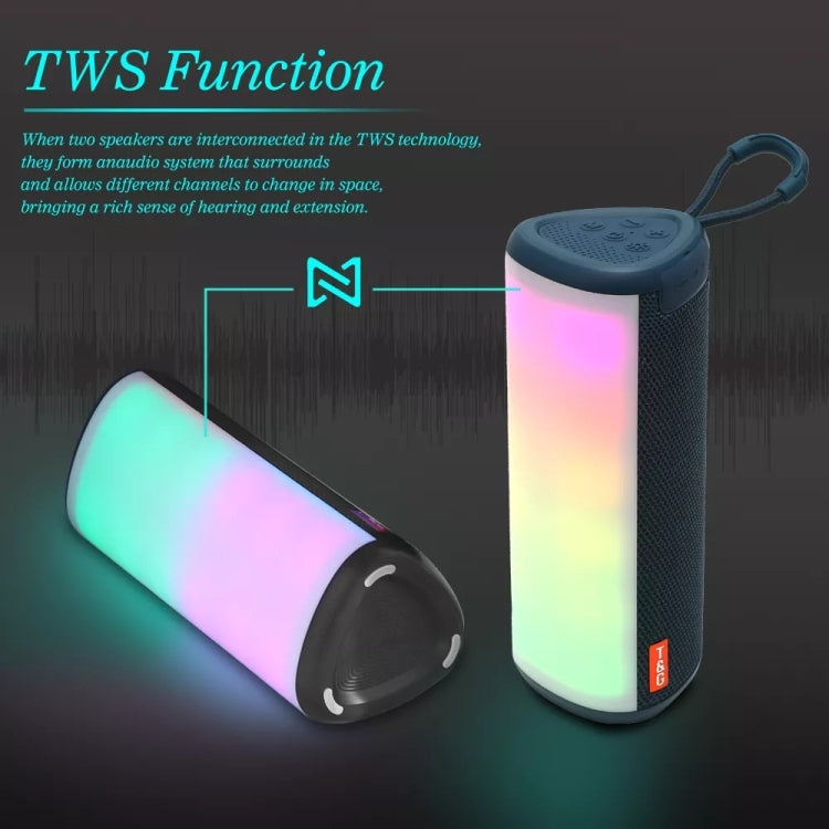 T&G TG357 Portable Wireless Bluetooth Speaker Outdoor Subwoofer with RGB Colorful Light & TWS(Grey) - Desktop Speaker by T&G | Online Shopping South Africa | PMC TechLife | Buy Now Pay Later Mobicred