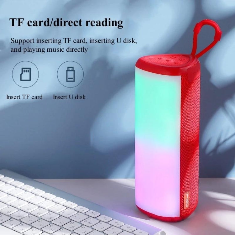 T&G TG357 Portable Wireless Bluetooth Speaker Outdoor Subwoofer with RGB Colorful Light & TWS(Blue) - Desktop Speaker by T&G | Online Shopping South Africa | PMC TechLife | Buy Now Pay Later Mobicred