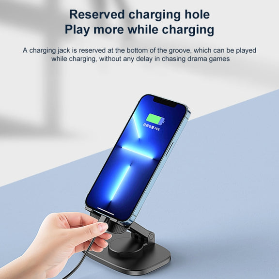 FD5 B028 Foldable Rotating Desktop Phone Tablet Holder (Black)