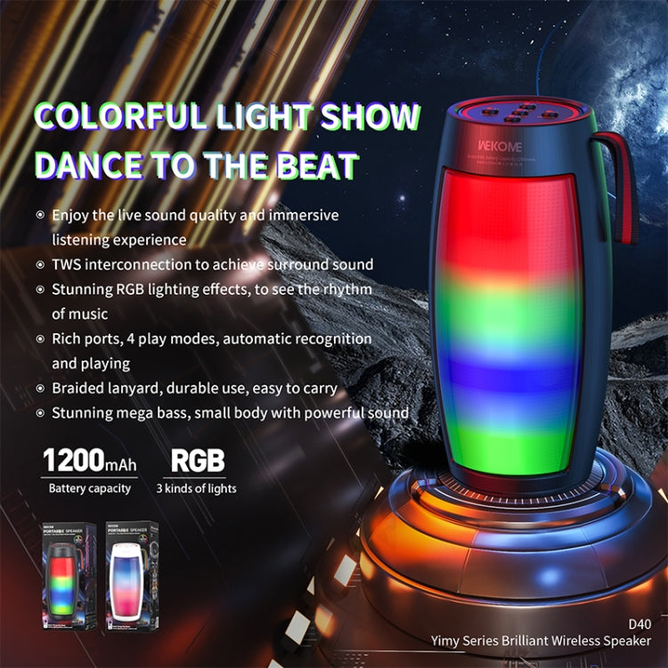 WEKOME D40 5W Sound Pulse Colorful Bluetooth Speaker (Black) - free shipping - PMC TechLife - Order now!