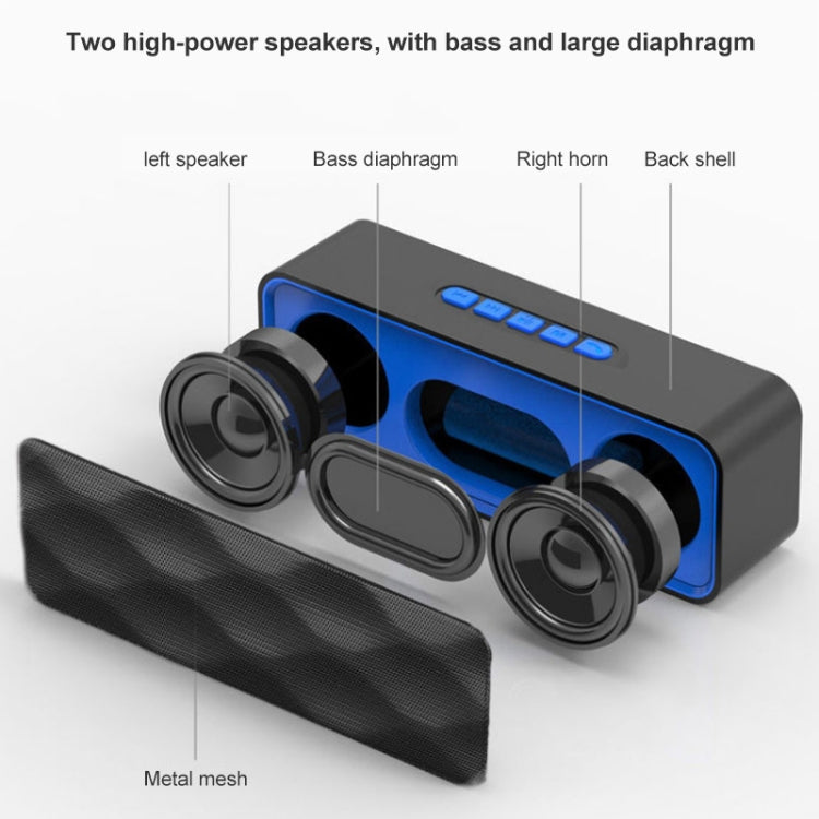 SC211 Pro Outdoor Multi-function Card Wireless Bluetooth Speaker Upgraded Version(Blue) - Desktop Speaker by PMC TechLife | Online Shopping South Africa | PMC TechLife
