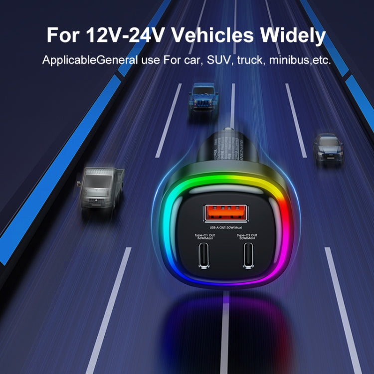 REMAX RCC330 Earl Series 3 in 1 Car 66W PD Fast Charger with Indicator Light - free shipping - PMC TechLife - Order now!