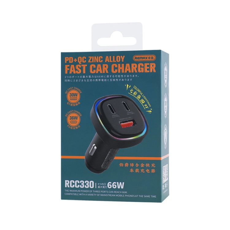 REMAX RCC330 Earl Series 3 in 1 Car 66W PD Fast Charger with Indicator Light - free shipping - PMC TechLife - Order now!