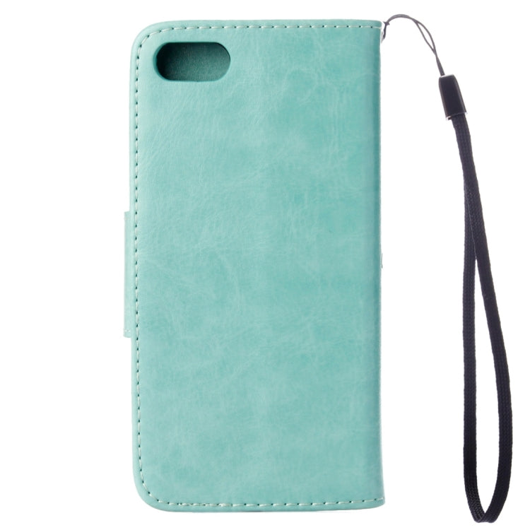 For  iPhone 8 & 7  Pressed Flowers Horizontal Flip Leather Case with Holder & Card Slots & Wallet(Green) - More iPhone Cases by PMC TechLife | Online Shopping South Africa | PMC TechLife | Buy Now Pay Later Mobicred