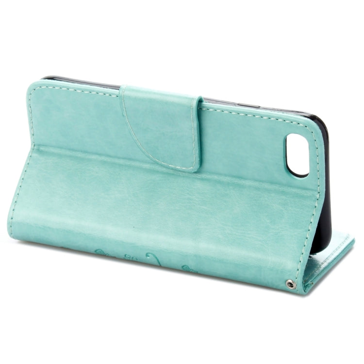 For  iPhone 8 & 7  Pressed Flowers Horizontal Flip Leather Case with Holder & Card Slots & Wallet(Green) - More iPhone Cases by PMC TechLife | Online Shopping South Africa | PMC TechLife | Buy Now Pay Later Mobicred