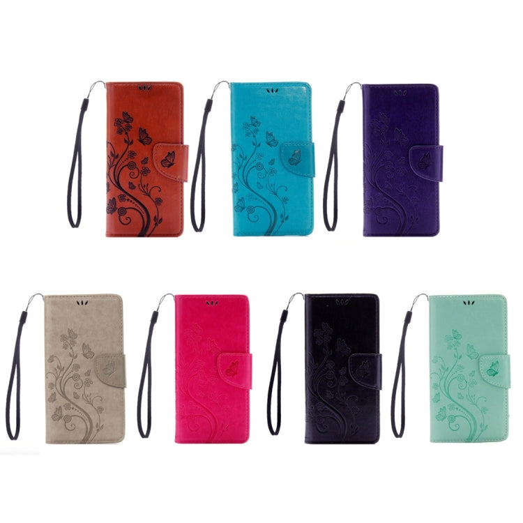 For  iPhone 8 & 7  Pressed Flowers Horizontal Flip Leather Case with Holder & Card Slots & Wallet(Blue)