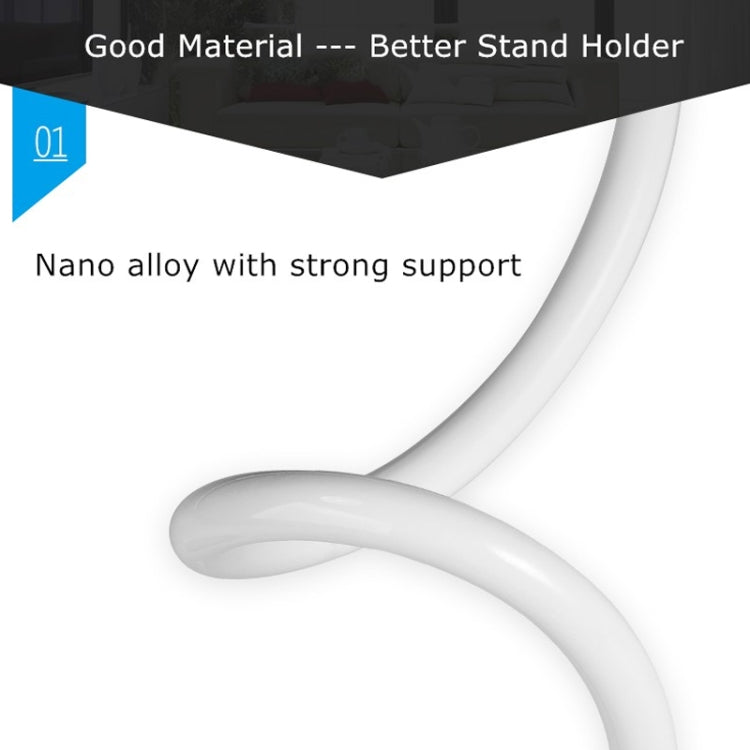 UBN-46 Regular Version Rotatable and Detachable Lazy Desktop Bedside Stand Mobile Phone Stand, Height: 90cm (White)