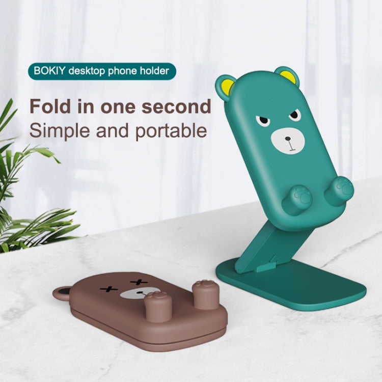 DK-XX-111 Cartoon Animal Retractable Phone Lazy Bracket Foldable Desktop Holder(Brown)
