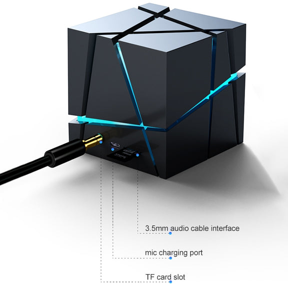 Qone 2 Cube Mini Portable Card Wireless Bluetooth Speaker(Black)