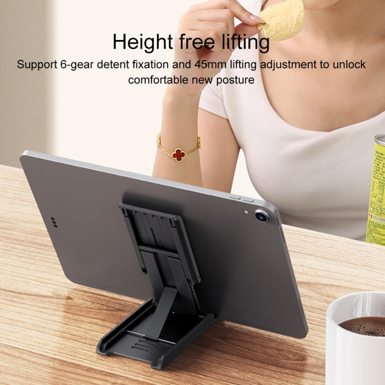 USAMS US-ZJ073 Retractable Folding Desktop Tablet Phone Holder (Black) - free shipping - PMC TechLife - Order now!