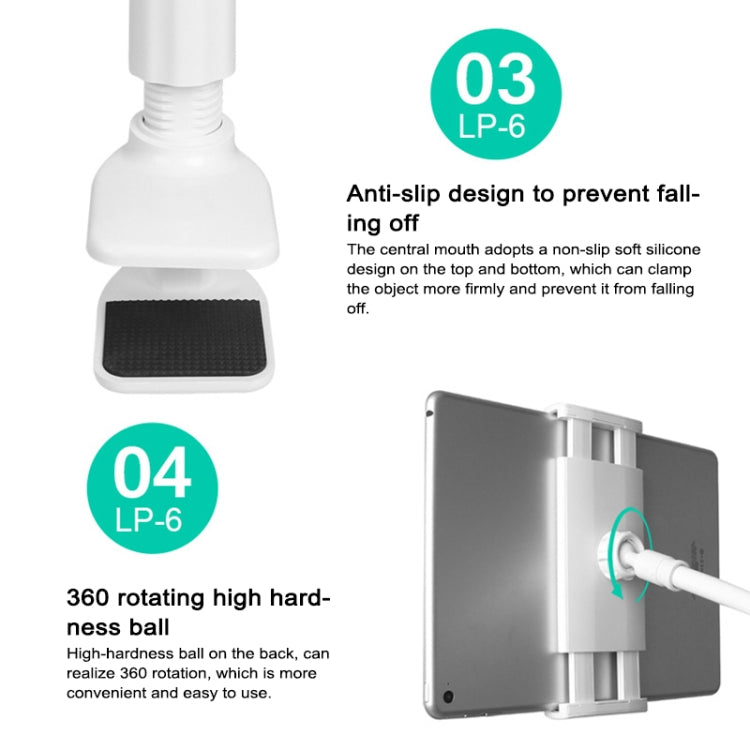 UBN-30 Classic Style Universal 360 Degrees Rotating Detachable Two-stage Lazy Bracket Mobile Phone / Tablet Desktop Bracket with Bilateral Pull Chuck (White) - free shipping - PMC TechLife - Order now!