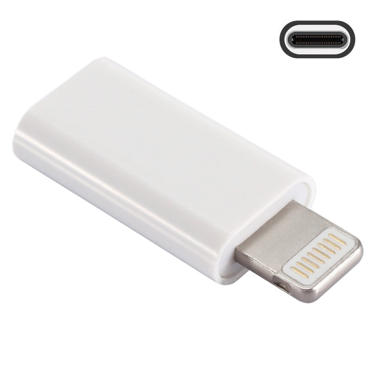 ENKAY Hat-Prince HC-6 Mini ABS USB-C / Type-C 3.1 to 8 Pin Port Connector Adapter(White) - Converter & Adapter by ENKAY | Online Shopping South Africa | PMC TechLife | Buy Now Pay Later Mobicred