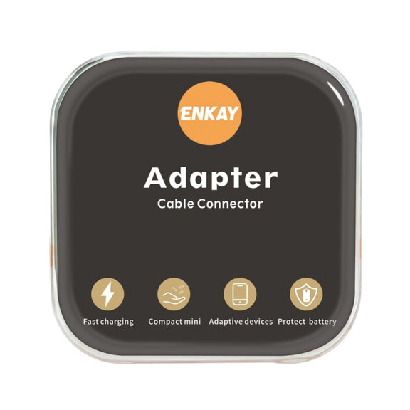 ENKAY Hat-Prince HC-6 Mini ABS USB-C / Type-C 3.1 to 8 Pin Port Connector Adapter(Black)