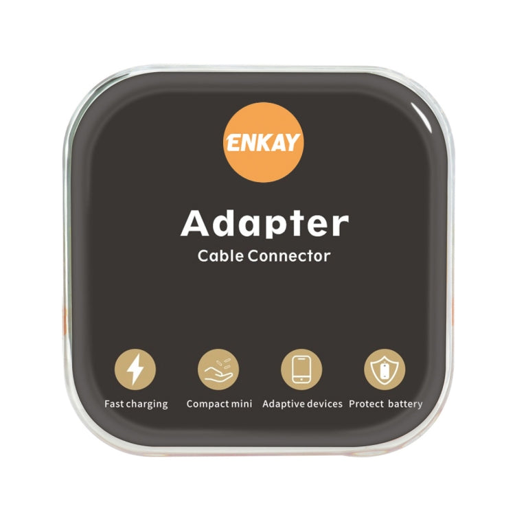 ENKAY Hat-Prince HC-6 Mini ABS USB-C / Type-C 3.1 to 8 Pin Port Connector Adapter(Black)