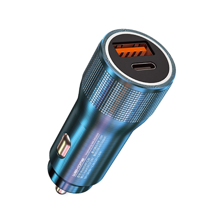 WK WP-C30 20W 3A QC3.0 USB + PD UB-C / Type-C Interface Flash Series Car Fast Charger(Blue) - Car Charger by WK | Online Shopping South Africa | PMC TechLife | Buy Now Pay Later Mobicred