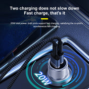 WK WP-C30 20W QC3.0 USB + PD UB-C / Type-C Interface Flash Series Car Fast Charger(Silver)
