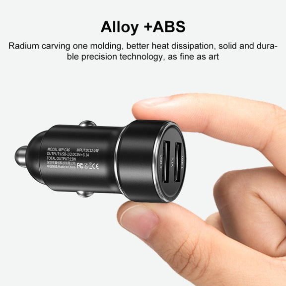 WK WP-C46 Staroad Series Vieyie 15W Dual-USB Car Charger (Black)
