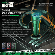 WK WP-C44 Pop Digital Series Ciahung 3-in-1 Cabled 33W Dual-USB Fast Car Charger (Black)