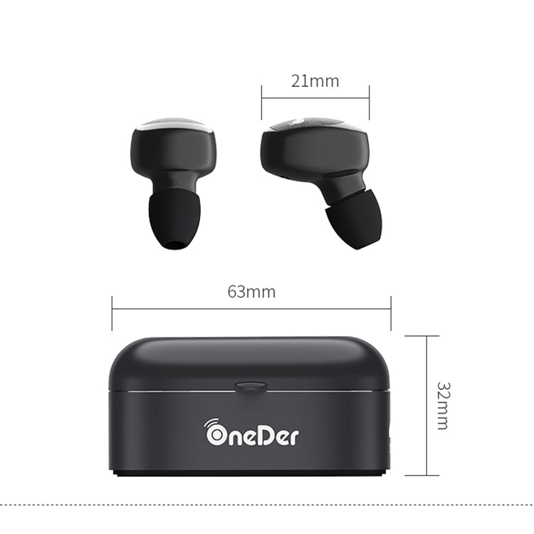 Oneder W11 True TWS Wireless Bluetooth Earphones Earbuds Stereo Headset(Black)