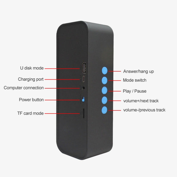 EBS-308 Outdoor Portable Mini Wireless Bluetooth Subwoofer Speaker(Black)