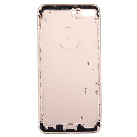 5 in 1 for iPhone 7 Plus (Back Cover + Card Tray + Volume Control Key + Power Button + Mute Switch Vibrator Key) Full Assembly Housing Cover(Gold)