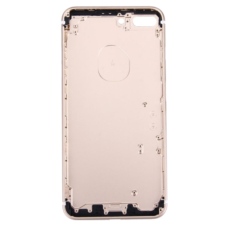 5 in 1 for iPhone 7 Plus (Back Cover + Card Tray + Volume Control Key + Power Button + Mute Switch Vibrator Key) Full Assembly Housing Cover(Gold)