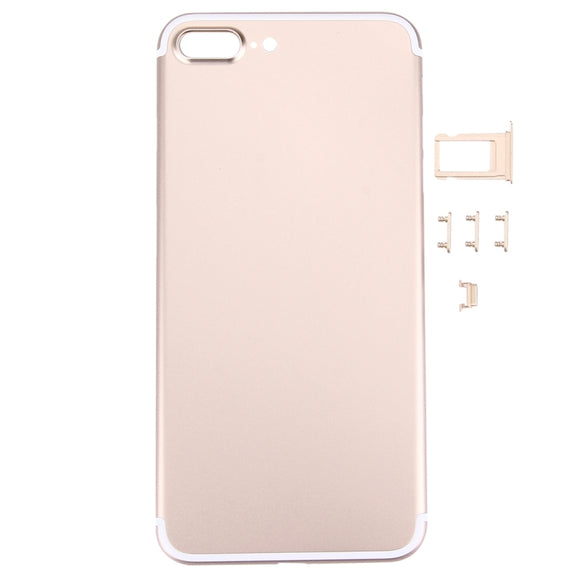 5 in 1 for iPhone 7 Plus (Back Cover + Card Tray + Volume Control Key + Power Button + Mute Switch Vibrator Key) Full Assembly Housing Cover(Gold)