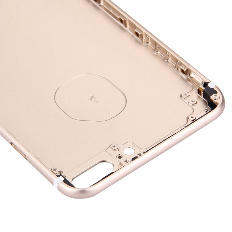 5 in 1 for iPhone 7 Plus (Back Cover + Card Tray + Volume Control Key + Power Button + Mute Switch Vibrator Key) Full Assembly Housing Cover(Gold)
