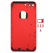 6 in 1 for iPhone 7 Plus (Back Cover (With Camera Lens)  + Card Tray + Volume Control Key + Power Button + Mute Switch Vibrator Key + Sign) Full Assembly Housing Cover(Red)