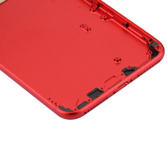 6 in 1 for iPhone 7 Plus (Back Cover (With Camera Lens)  + Card Tray + Volume Control Key + Power Button + Mute Switch Vibrator Key + Sign) Full Assembly Housing Cover(Red)