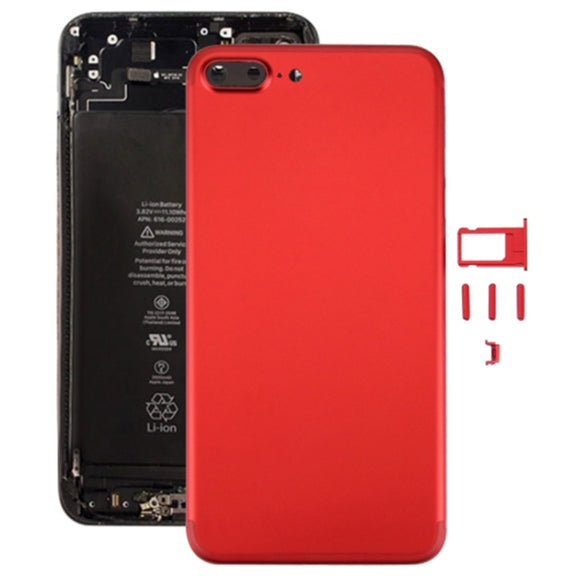 6 in 1 for iPhone 7 Plus (Back Cover (With Camera Lens)  + Card Tray + Volume Control Key + Power Button + Mute Switch Vibrator Key + Sign) Full Assembly Housing Cover(Red)