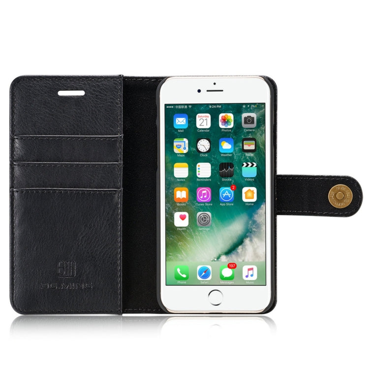 DG.MING For iPhone SE 2020 & 8 & 7  Crazy Horse Texture Horizontal Flip Detachable Magnetic Protective Case with Holder & Card Slots & Wallet(Black) - More iPhone Cases by DG.MING | Online Shopping South Africa | PMC Jewellery | Buy Now Pay Later Mobicred
