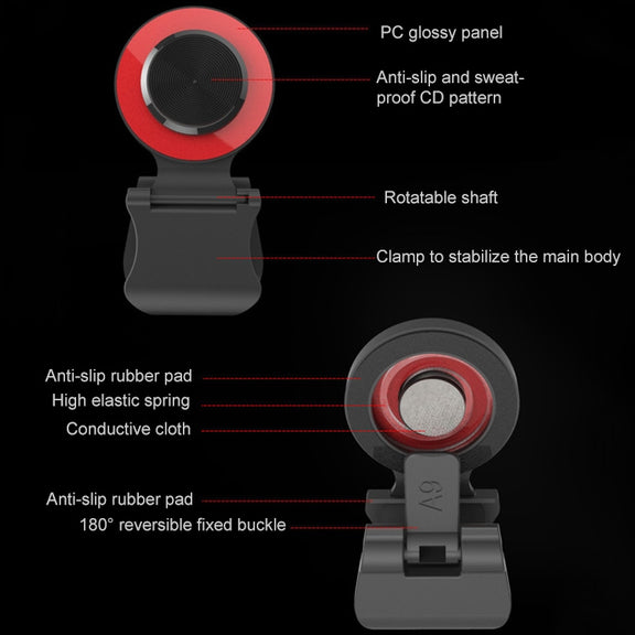 A9 Direct Mobile Clip Games Joystick Artifact Hand Travel Button Sucker with Ring Holder for iPhone, Android Phone, Tablet(Gold)