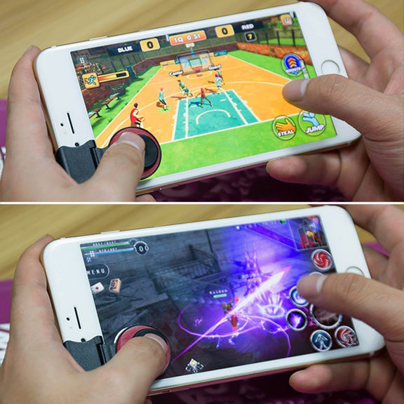 A9 Direct Mobile Clip Games Joystick Artifact Hand Travel Button Sucker with Ring Holder for iPhone, Android Phone, Tablet(Gold)