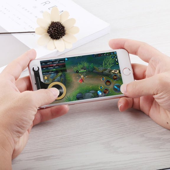 Q9 Direct Mobile Games Joystick Artifact Hand Travel Button Sucker for iPhone, Android Phone, Tablet(Gold)