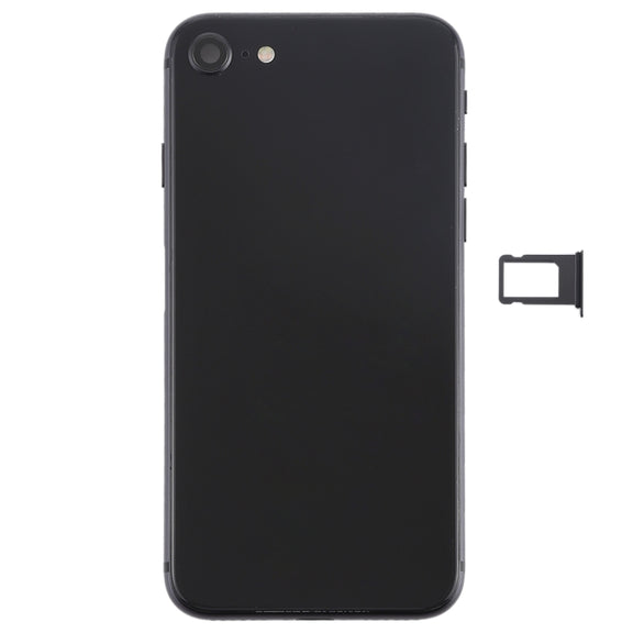 Battery Back Cover Assembly with Side Keys & Vibrator & Speaker Ringer Buzzer & Power Button + Volume Button Flex Cable & Card Tray for iPhone 8(Black)