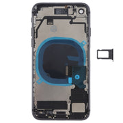 Battery Back Cover Assembly with Side Keys & Vibrator & Speaker Ringer Buzzer & Power Button + Volume Button Flex Cable & Card Tray for iPhone 8(Black)