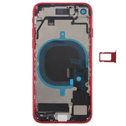 Battery Back Cover Assembly with Side Keys & Vibrator & Speaker Ringer Buzzer & Power Button + Volume Button Flex Cable & Card Tray for iPhone 8(Red)