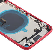 Battery Back Cover Assembly with Side Keys & Vibrator & Speaker Ringer Buzzer & Power Button + Volume Button Flex Cable & Card Tray for iPhone 8(Red)