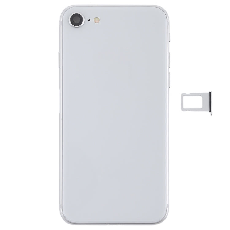 Battery Back Cover Assembly with Side Keys & Vibrator & Speaker Ringer Buzzer & Power Button + Volume Button Flex Cable & Card Tray for iPhone 8(Silver)