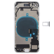 Battery Back Cover Assembly with Side Keys & Vibrator & Speaker Ringer Buzzer & Power Button + Volume Button Flex Cable & Card Tray for iPhone 8(Silver)