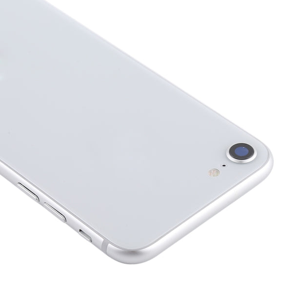 Battery Back Cover Assembly with Side Keys & Vibrator & Speaker Ringer Buzzer & Power Button + Volume Button Flex Cable & Card Tray for iPhone 8(Silver)