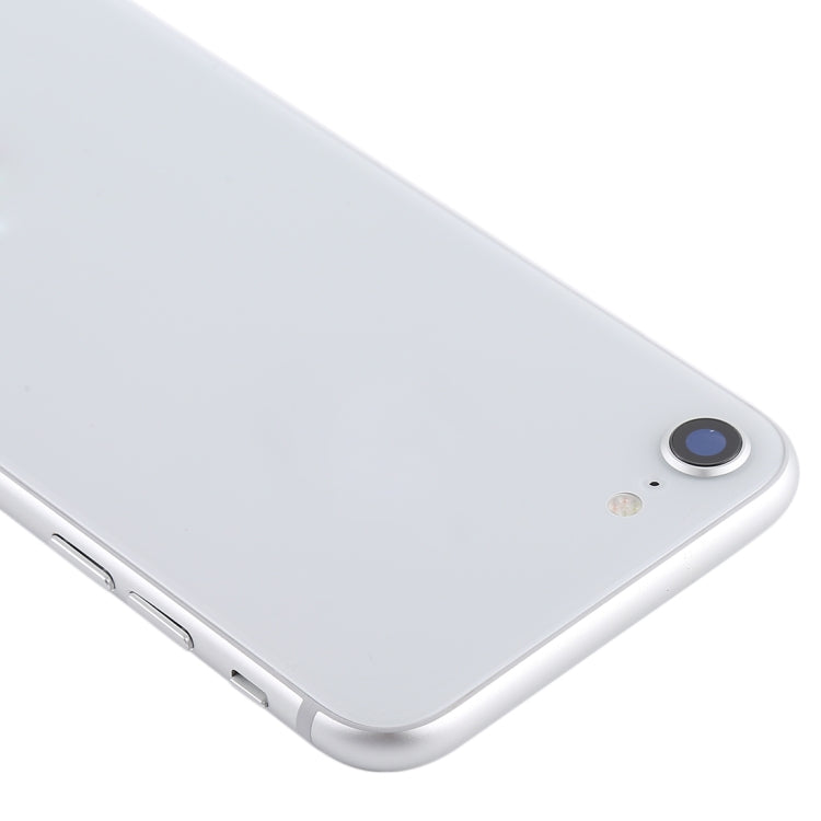 Battery Back Cover Assembly with Side Keys & Vibrator & Speaker Ringer Buzzer & Power Button + Volume Button Flex Cable & Card Tray for iPhone 8(Silver)