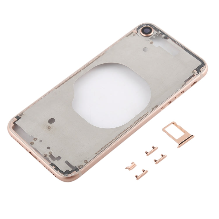Transparent Back Cover with Camera Lens & SIM Card Tray & Side Keys for iPhone 8 (Gold) - Back Cover by PMC TechLife | Online Shopping South Africa | PMC TechLife