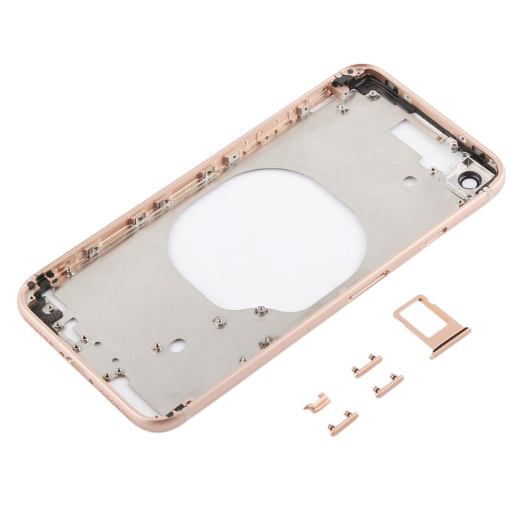 Transparent Back Cover with Camera Lens & SIM Card Tray & Side Keys for iPhone 8 (Gold) - Back Cover by PMC TechLife | Online Shopping South Africa | PMC TechLife